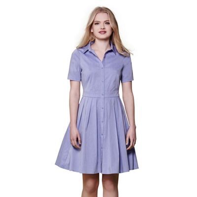 Blue short sleeve shirt dress